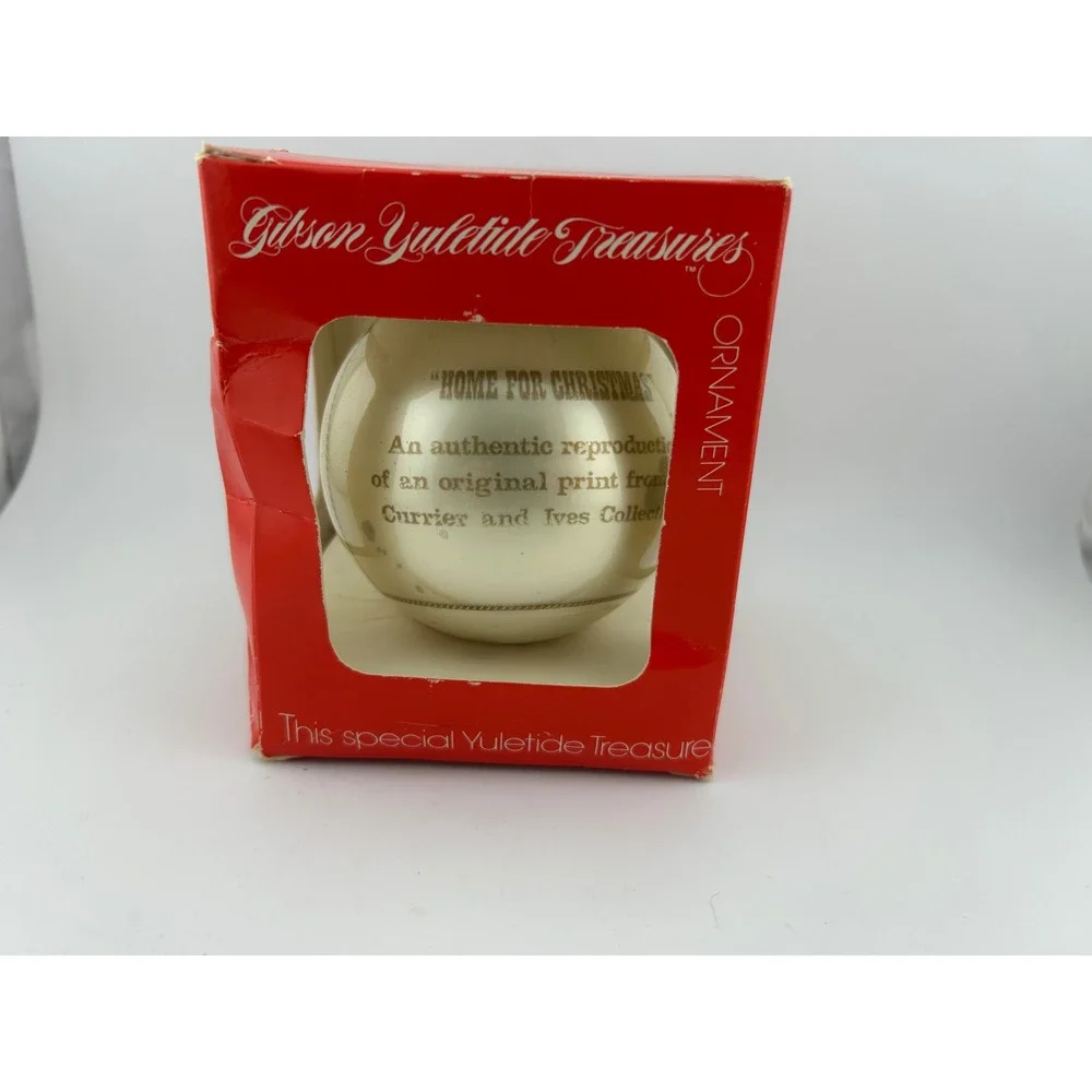 Gibson Yuletide Treasures Ornament Home for Christmas Currier Ives‎ Collectible
